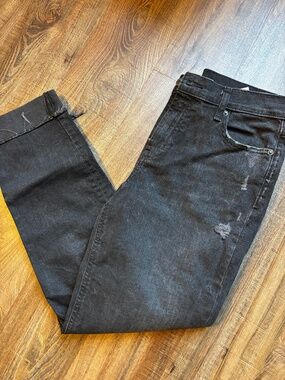 Womens Old navy mid-rise boyfriend jeans Black size 6 tall